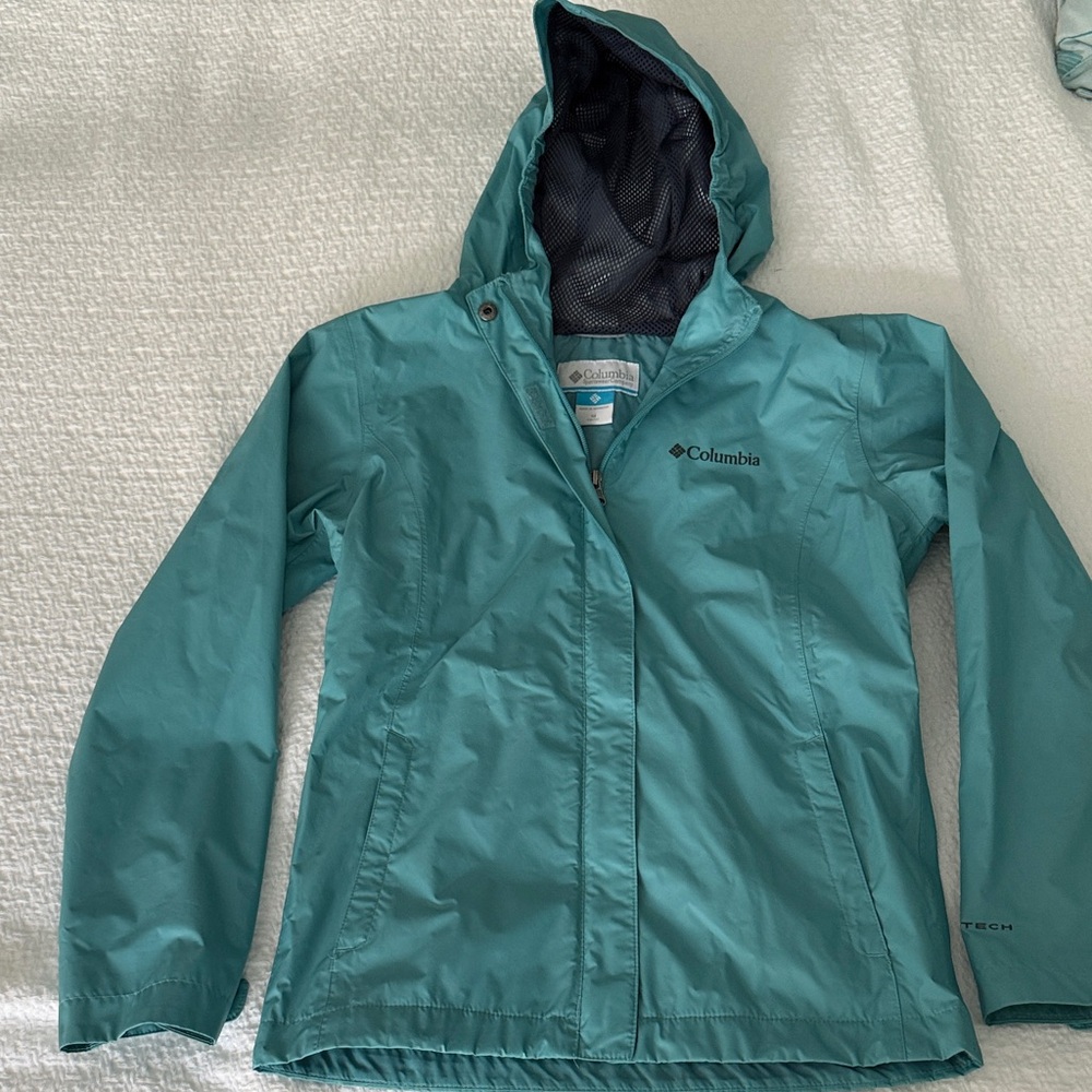 Columbia Aqua Hooded Jacket Girls size 10-12